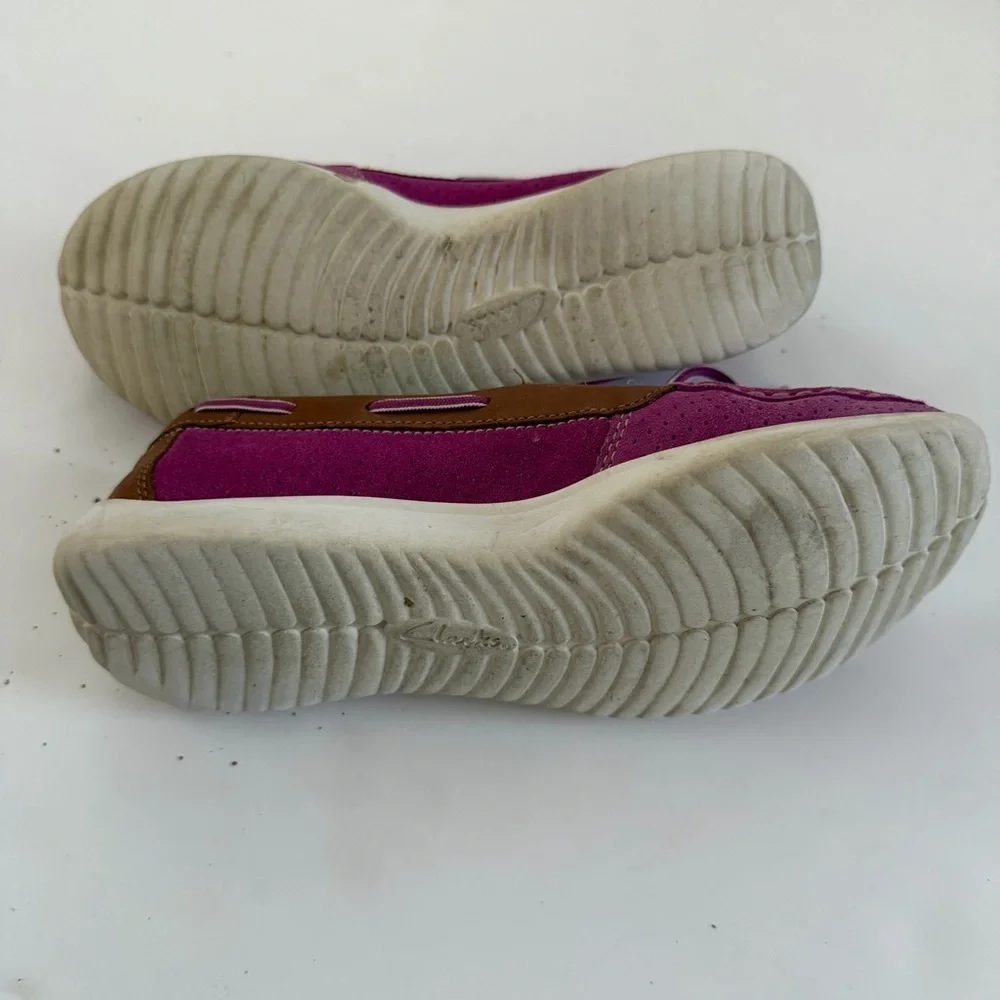 Clark’s Pink/Purple and Brown Women's Loafers Size 7M Casual Comfort Shoes